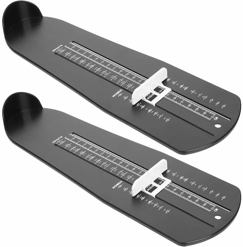 JDYYICZ Shoe Measuring Device, 2pcs Black Shoe Size Measuring Ruler, Plastic Foot Measuring Gauge for Men and Women Standard US Shoe Sizer Reliable and Handy Shoe - Image 1